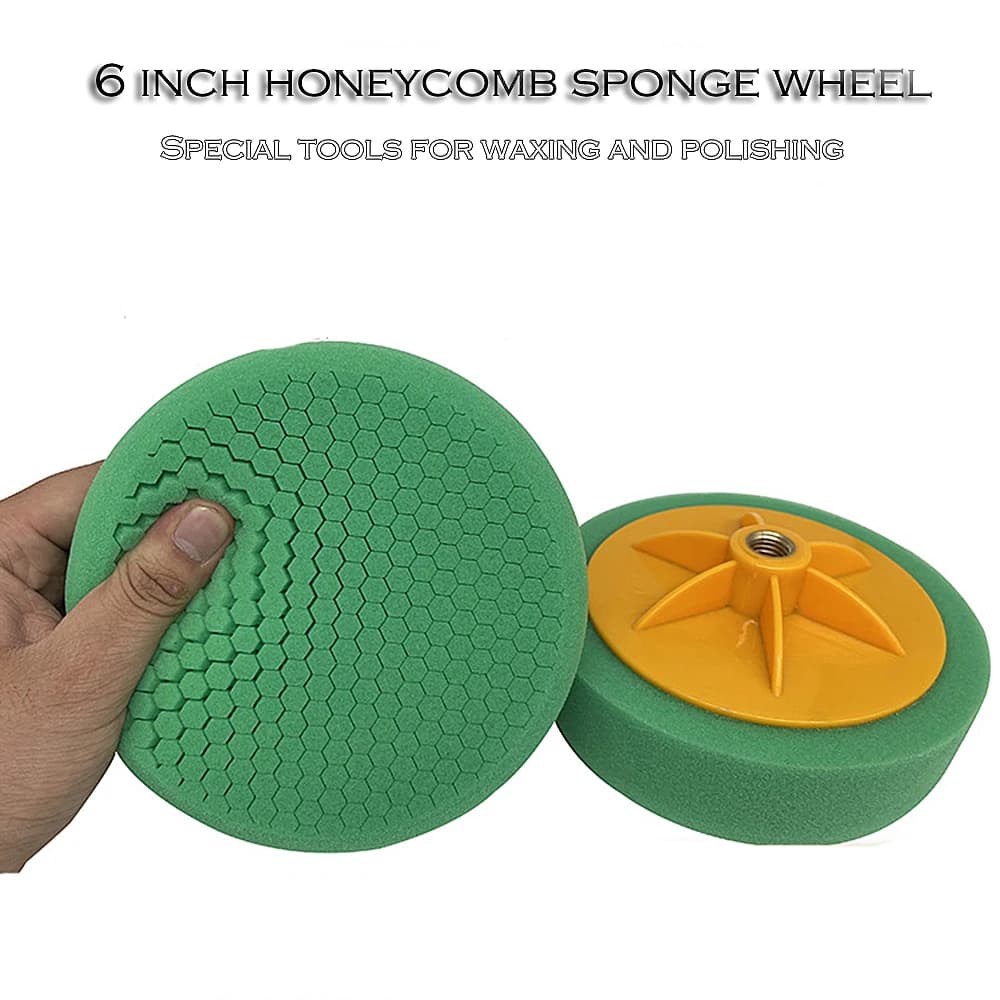 Spugna per lucidatura per auto M14 da 6 pollici - Ruota per lucidatura in gomma resistente per ceratura e dettagli, ideale per uso domestico o professionale