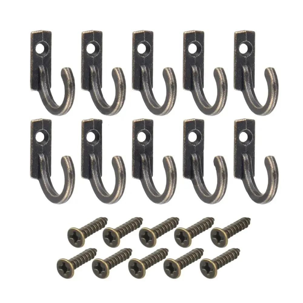 10pcs European Retro Small Hook Retro Bronze Extra Small Hook Single Row Single Hole Mini Wall Hook Bathroom Accessories