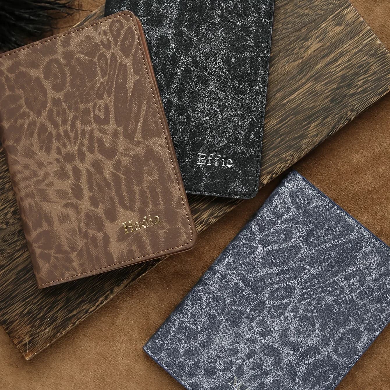 1PC Custom Name Pattern Leopard Print Passport Holder Personalized Passport Cover with Print Handmade Chic Travel Accessories