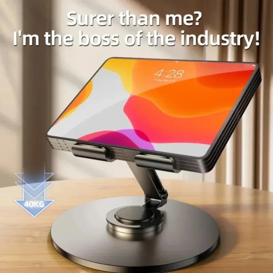 Aluminum Laptop Stand Ventilated Riser 360 Degree Rotating Adjustable Foldable Notebook Holder for Desk Cooling Tablet PC Stand