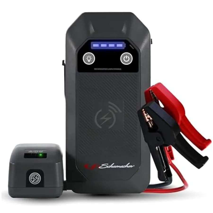 Avviatore di Emergenza al Litio 12V - Batteria Portatile 1500A con Ricarica Wireless 10W USB-A/USB-C Ricarica Rapida Multi-Funzione