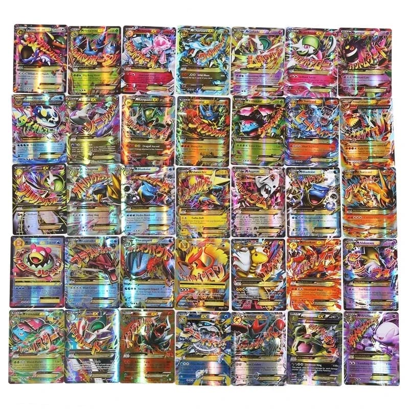 60/100 Pezzi Carte Pokémon in Inglese GX Tag Team Vmax EX Mega Shining, Carte da Gioco e Collezione, Giocattoli e Regali per Bambini