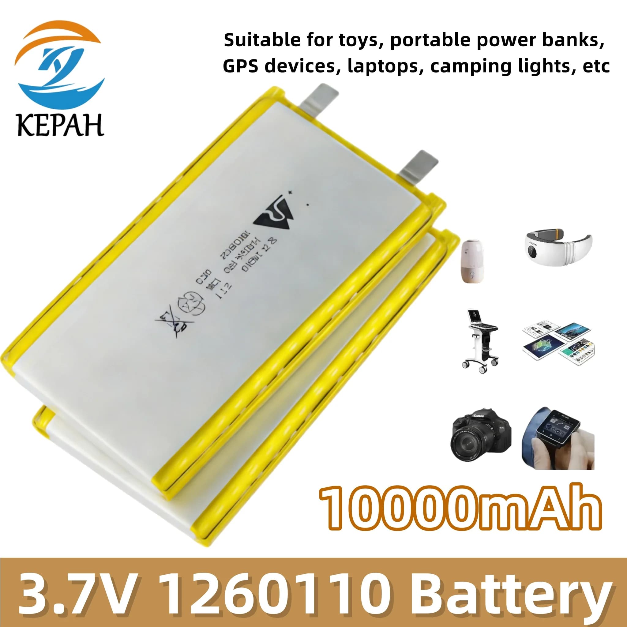 Batteria LiPo ricaricabile da 3,7 V 1260110 | Connettore fai-da-te da 10000 mAh per la modifica di dispositivi GPS per laptop