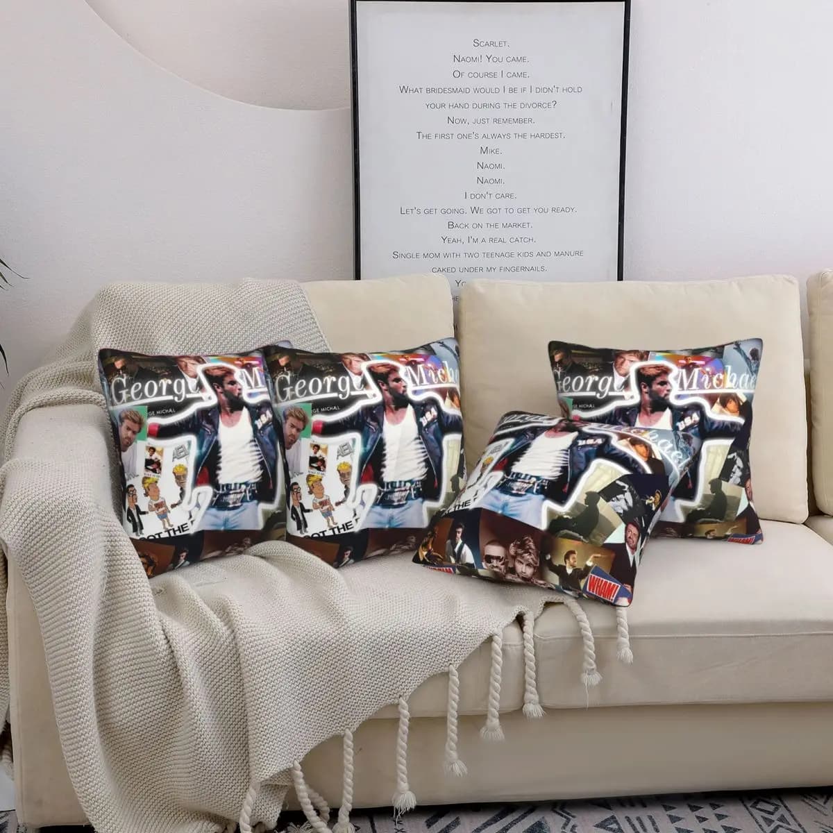 George Michael 4 pezzi federa quadrata fodera per cuscino federa comfort fodera per cuscino per divano di casa soggiorno