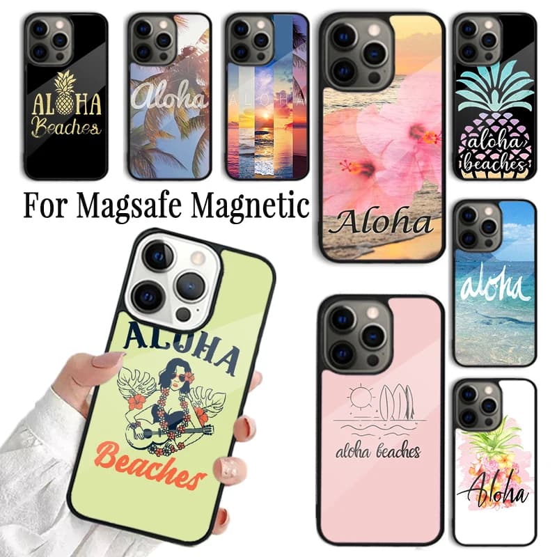 Cover per telefono Hello Hawaii Aloha Beaches per iPhone 17 16 15 14 13 12 11 Pro Max Plus Magnetica per Magsafe