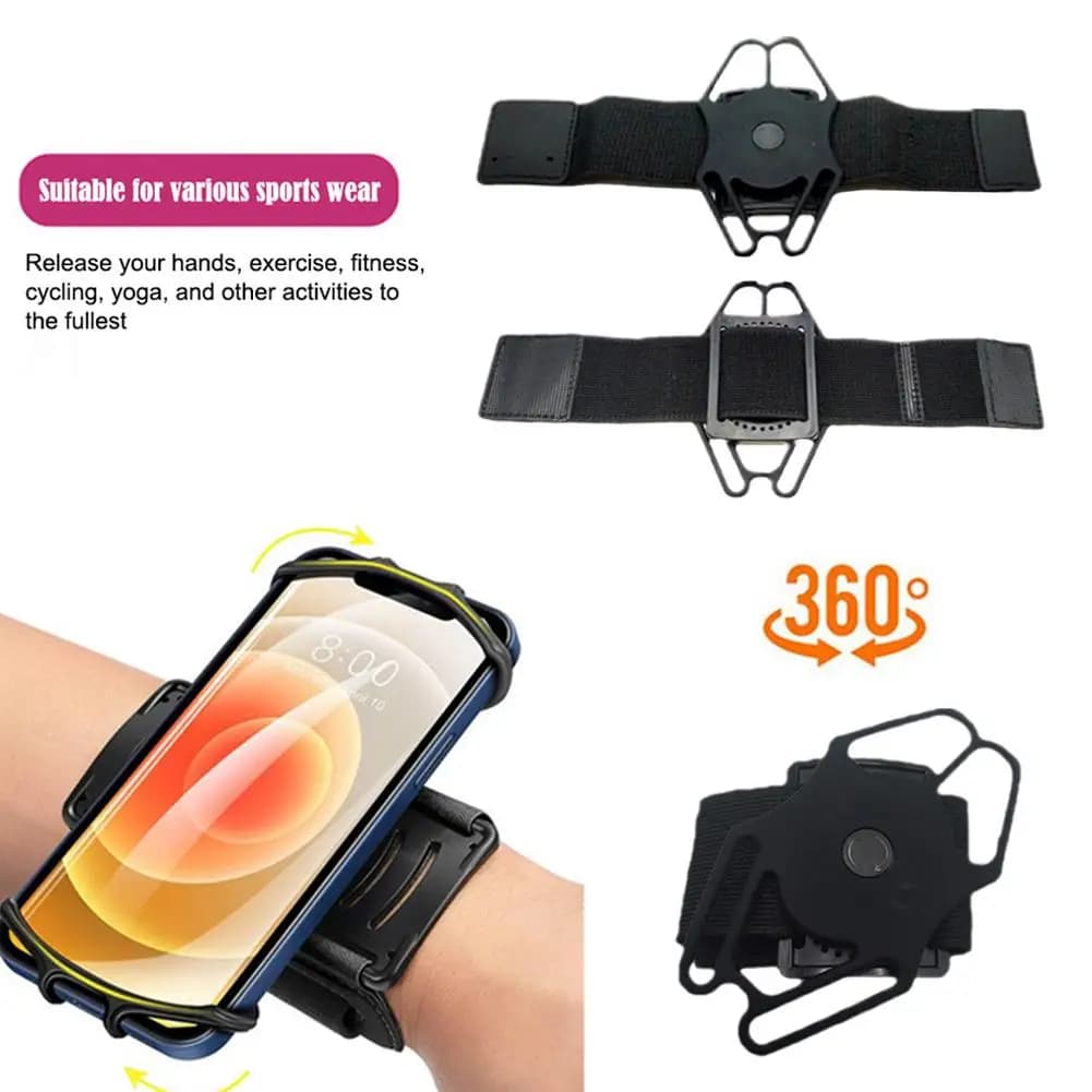 Sports Phone Wristband for Running Cycling Adjustable Fitness Phone Holder Breathable Outdoor Strap for Live Broadcast Exercise
