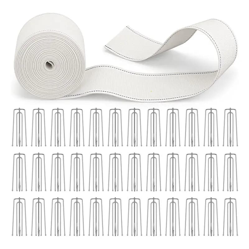DTA4-Curtain Pleat Tape 12M/13 Yards Included 45 Pcs Hooks For Pinch Pleat For Curtain Installation Pleater