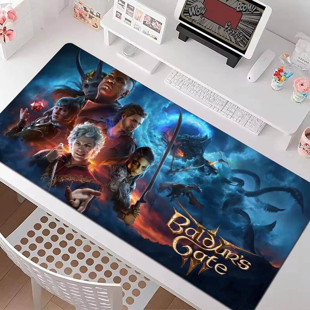 Tappetino per mouse GAME Baldurs Gate 3 Dimensioni multiple Tappetini da gioco per computer da ufficio quadrati di grandi dimensioni Tappetini per mouse antiscivolo in gomma