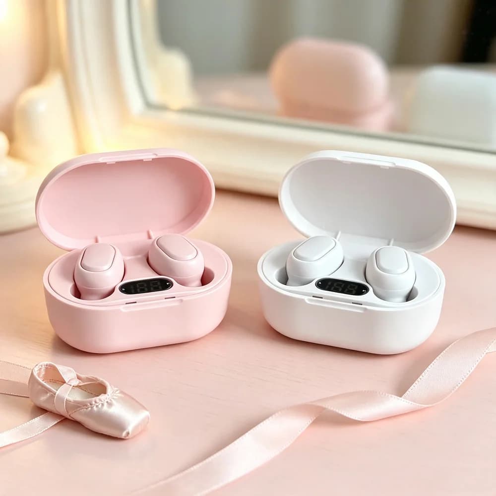 TWS Wireless Headphones Fone Bluetooth Earbuds Secure-loop Bluetooth Earphones Stay in Place During Vigorous Physical Activities
