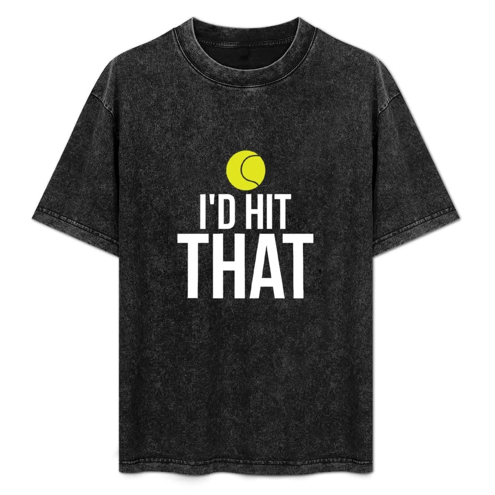 Maglietta sportiva da palestra taglie forti con stampa divertente "I'd Hit That Funny Tennis Ball"