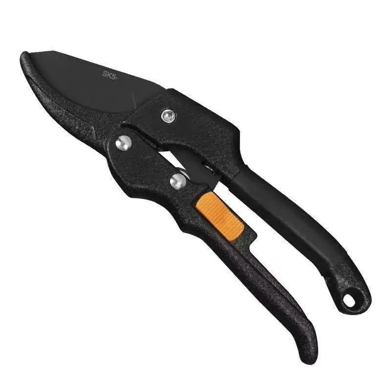 SK5 steel pruning scissors with rust-resistant sharp blade and anti-slip grip for gardening, cutting and gardening.