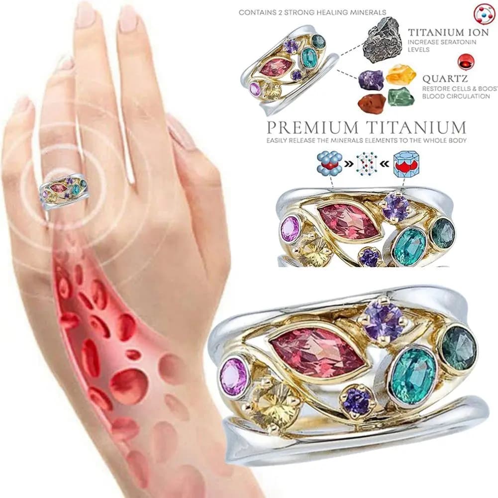 Anello Ionix al quarzo cristallo Torina da donna Anello in cristallo di quarzo per terapia Ionix per anelli per terapia magnetica con drenaggio linfatico per la perdita di peso
