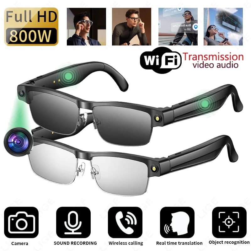 Sunglasses Intelligent glasses 8 million pixels Video recording Photo recognition AI Reply Translation Bluetooth 270mAh New