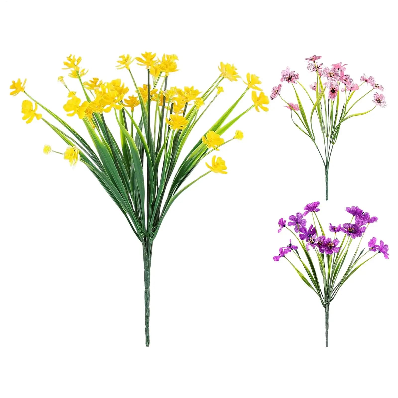 Artificial Violets Garden Faux Violets Plant Simulation Flowers Spring Summer Decoration for Garden Porch Patio Yard Lawn