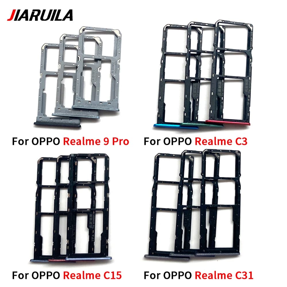 Vassoio porta SIM per Oppo Realme 9 Pro C3 C15 C31, doppio slot per Micro SIM, supporto per scheda SD, ricambio.