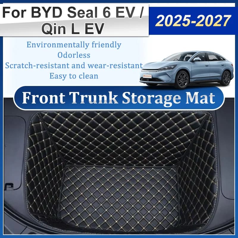 Tappetino per Bagagliaio Anteriore per BYD Seal 6 EV Accessori Qin L EV 2025 2026 2027 Tappetino in Pelle Nappa per Auto Organizzatore Box Kit Carrozzeria