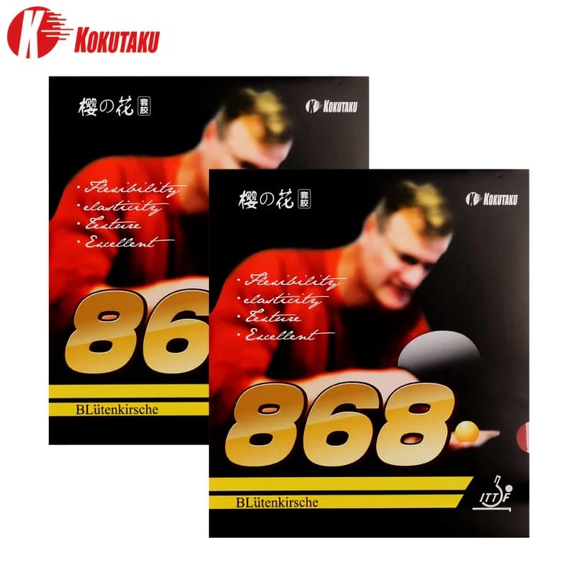 Kotakatu 2-Piece Table Tennis Racket Rubber Set, Red and Black, High Elasticity Table Tennis Racket Rubber