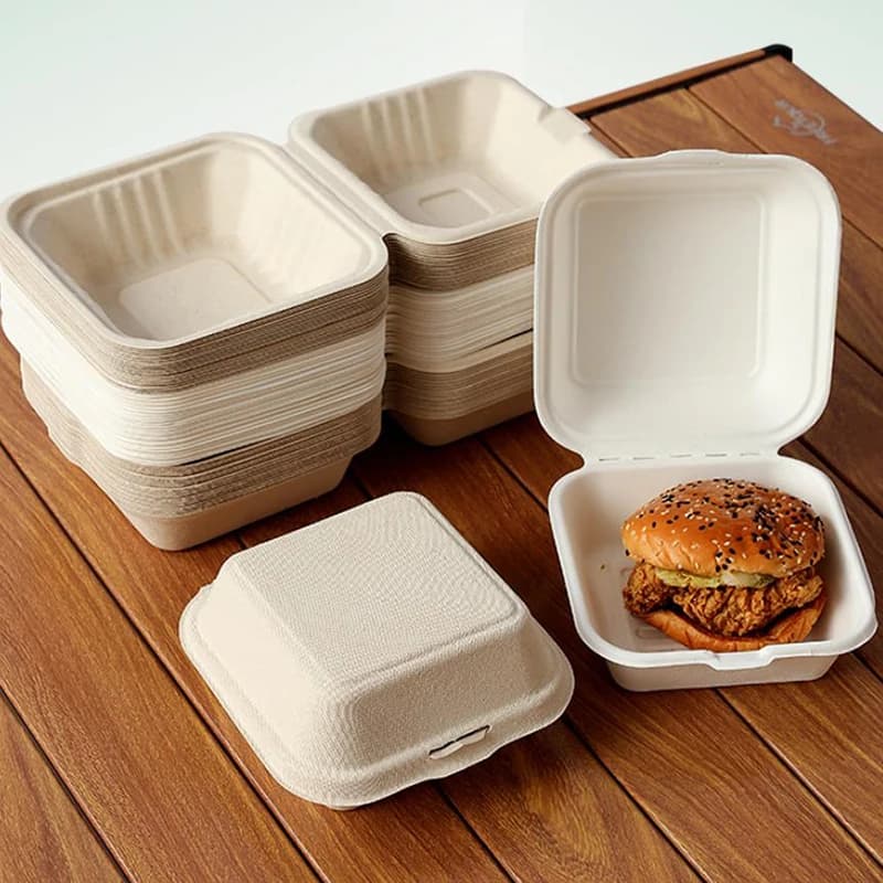 10 pz Usa E Getta Bento Contenitori Per Alimenti Cottura Dessert Torta Ciotola Imballaggio Hamburger Snack Scatole Microonde Casa Lunchbox