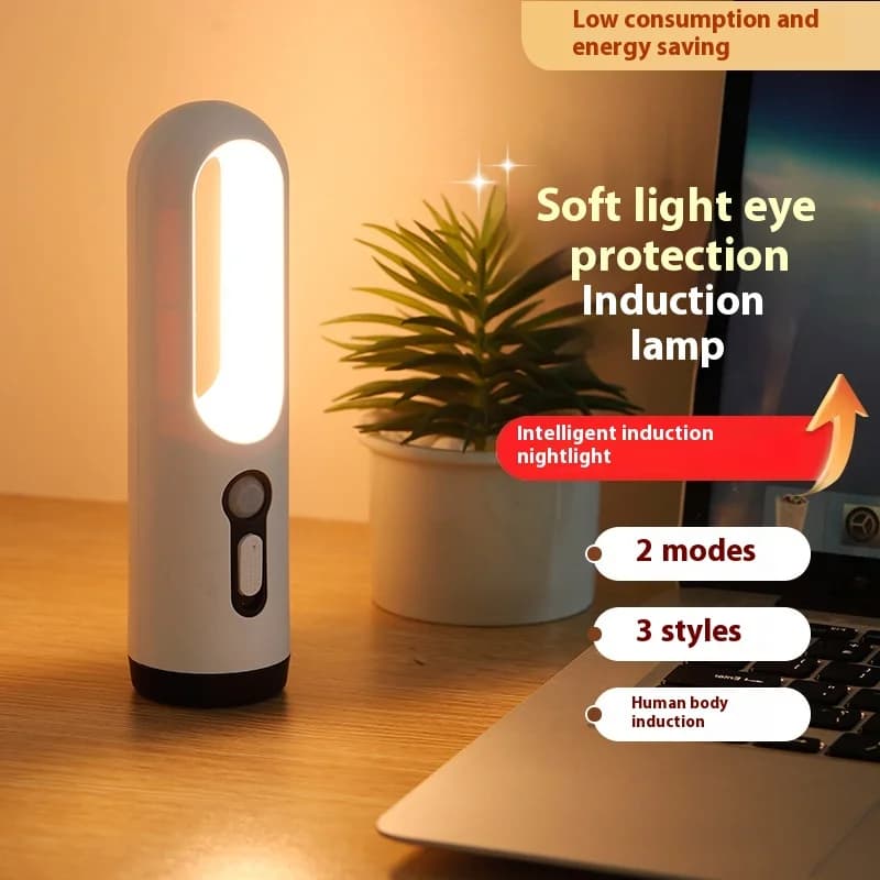 AiQUE Sensore di movimento a LED Luce notturna Portatile 2 in 1 Torcia Camera da letto Bagno Lettura Illuminazione da campeggio Alimentazione del bambino Cura degli occhi