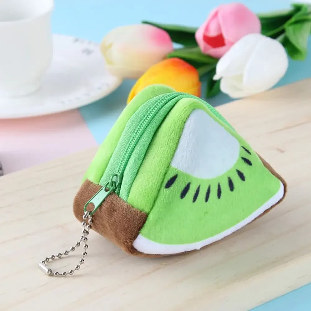 Portamonete Portatile a Forma di Frutta, Mini Portafoglio con Cerniera