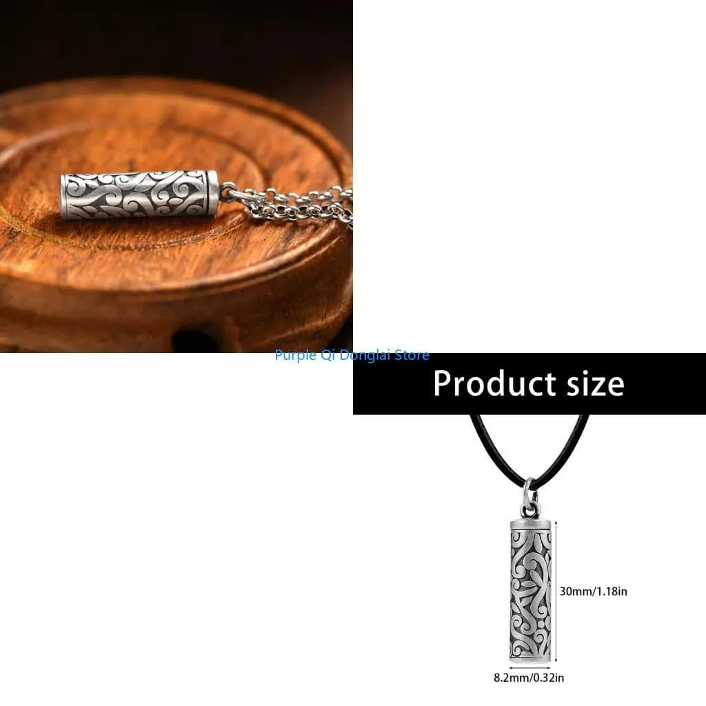 L21E Protezioni spirituali Collana vintage Amuleto cavo apribile Design cremazione inciso floreale con preghiera scritturale
