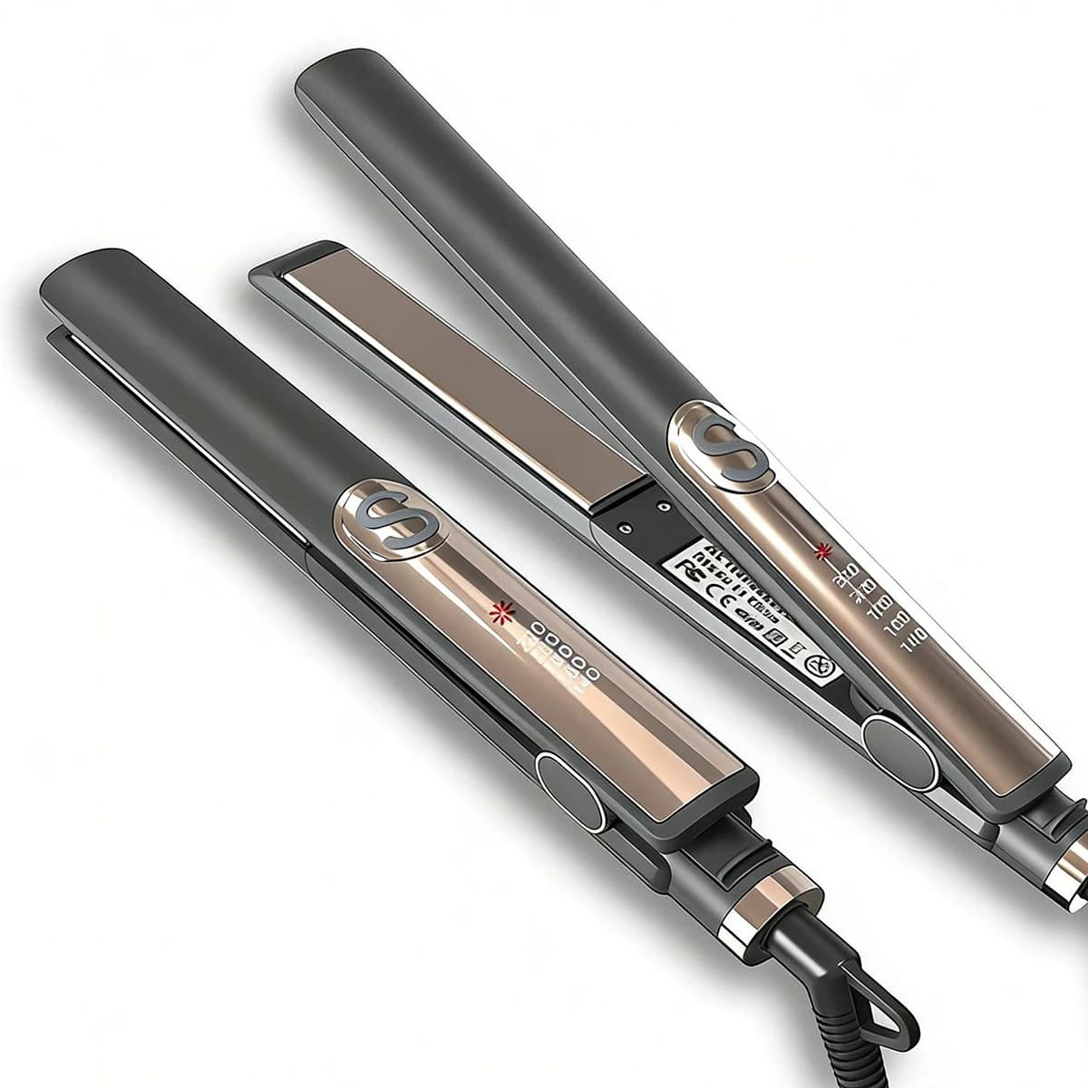 Piastra Professionale per Capelli con Piastre in Ceramica a Ioni Negativi, Calore Uniforme e Temperatura Regolabile