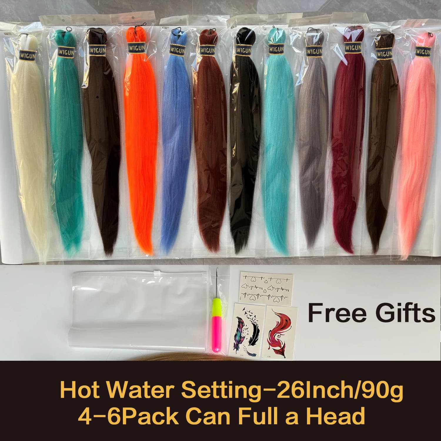 Capelli sintetici pre-stirati da 26 pollici, 90g, per trecce Jumbo Box Twist, extension all'ingrosso per donna