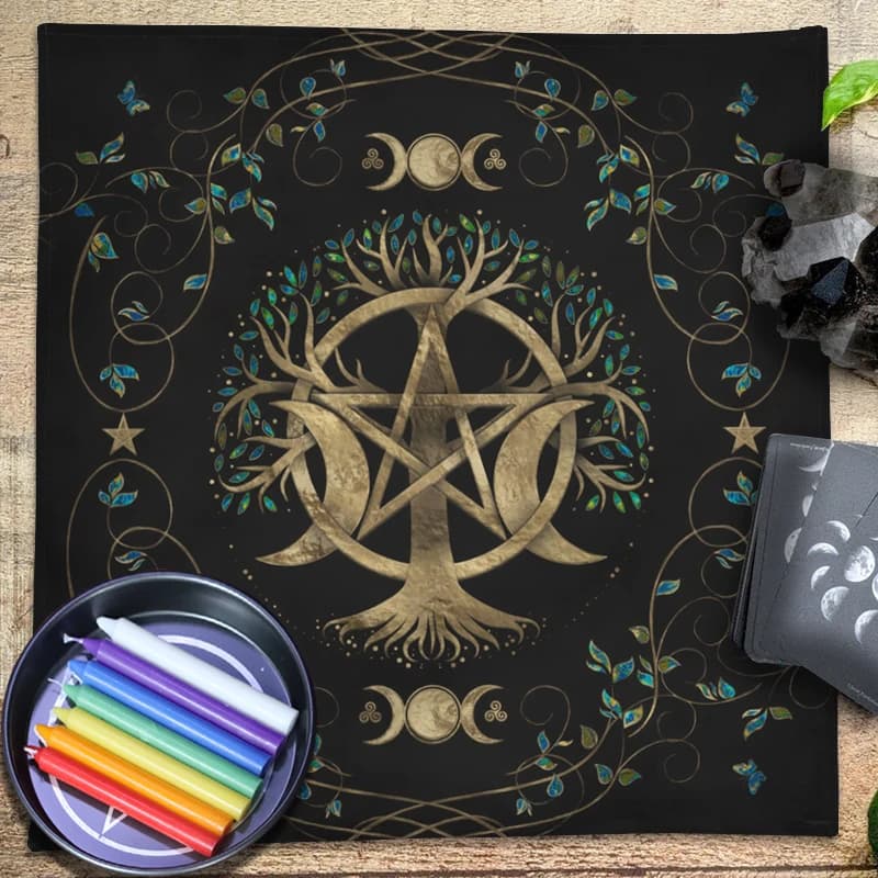 Nodo celtico altare panno rune spirituali divinazione pagana stregoneria astrologia Oracle Card Mat Viking Compass tarocchi tovaglia