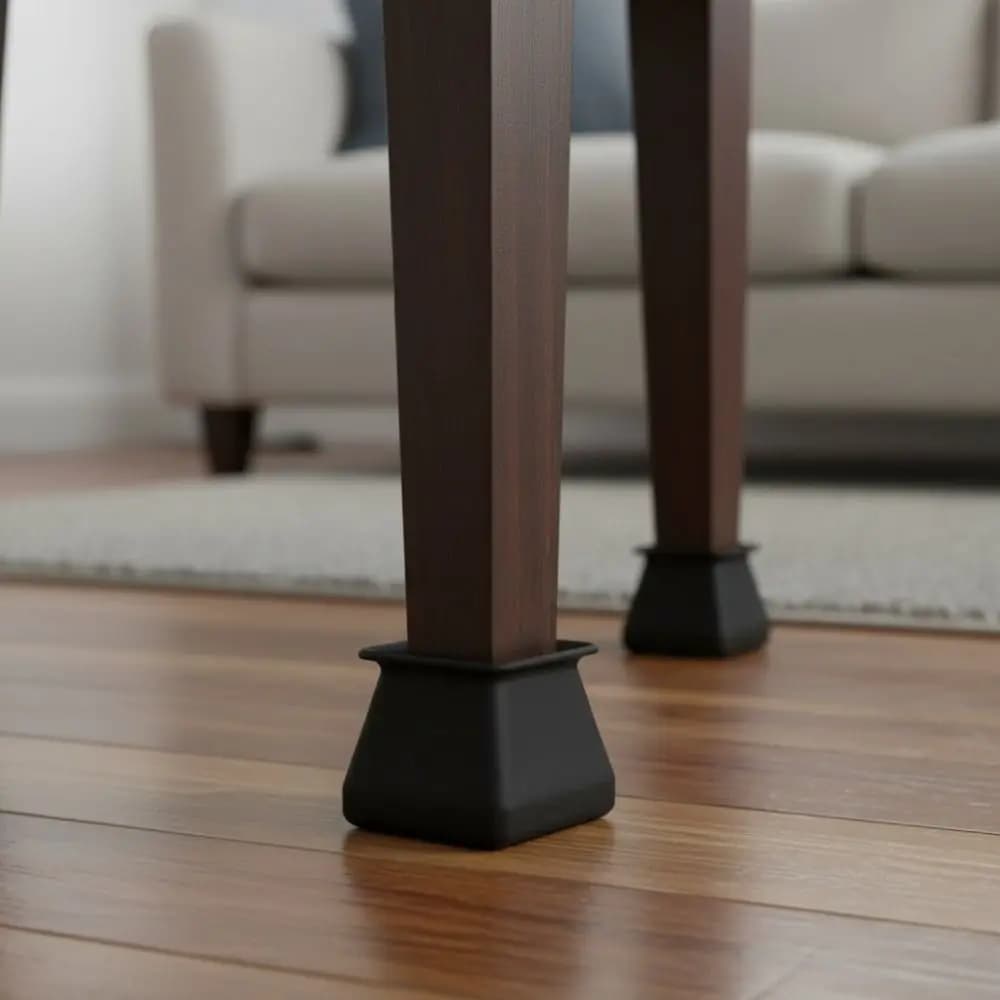 24 pezzi di coprigambe quadrati antiscivolo e silenziosi, riduzione del rumore, protezioni antigraffio per gambe di mobili, resistenti all'usura, neri