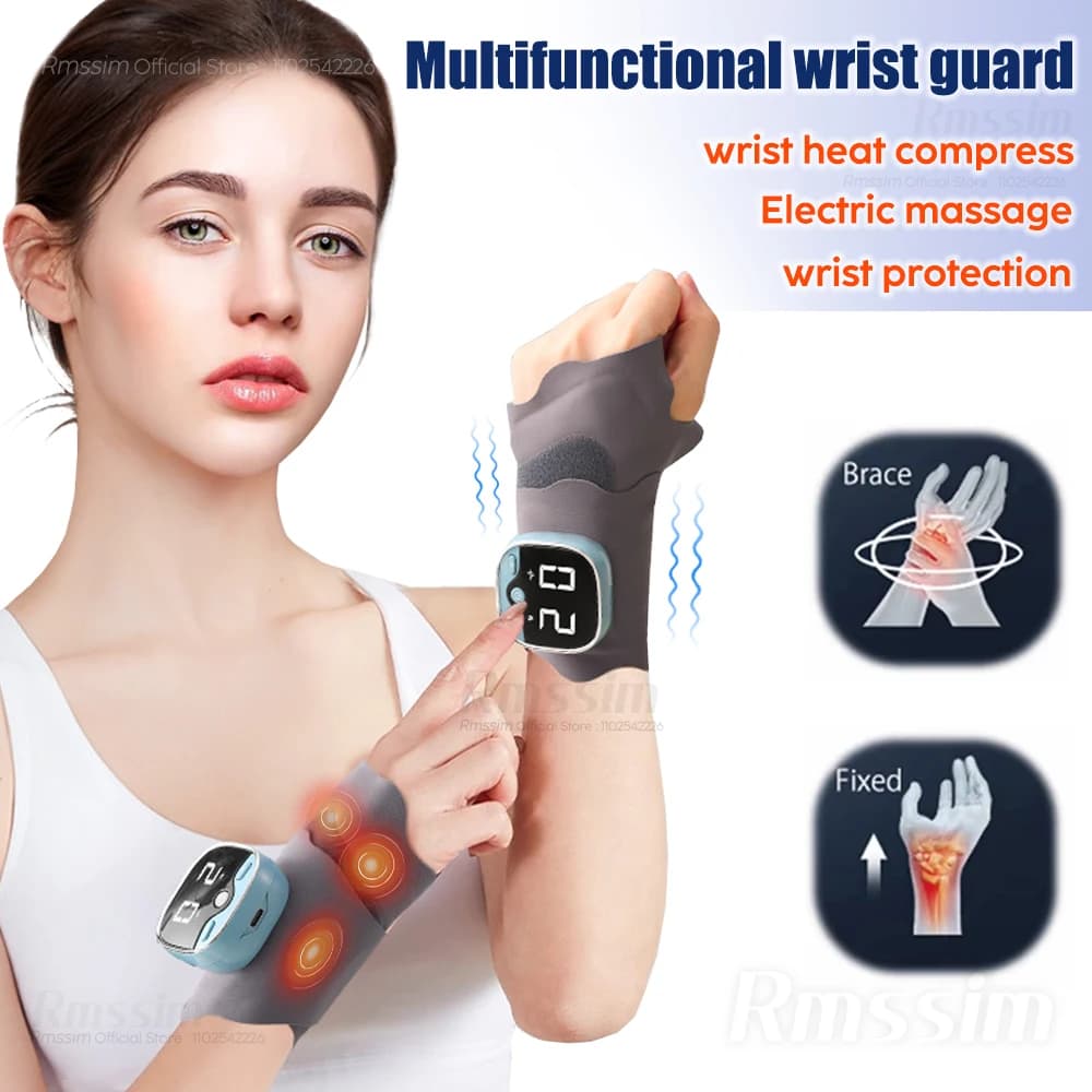 EMS Hot Compress Protezione per il polso Compressione Tendine Supporto per il polso Tutore per compressione del polso Tutore per la compressione del polso Fasciatura protettiva per il polso regolabile