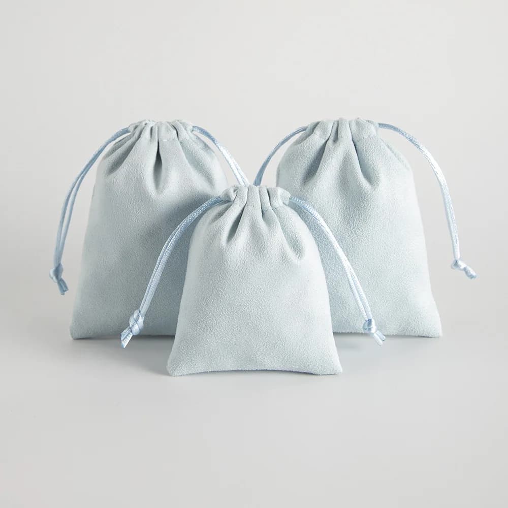 10pcs /lot Light Blue Flannel Jewellry Gift Bags Velvet Jewelry Packaging Drawstring Pouches for Wedding Party Decoration