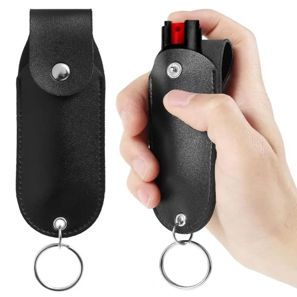 Mini portachiavi spray portatile, custodia per portachiavi, custodia per fondina spray, portachiavi compatto con supporto spray autodrenante con coperchio