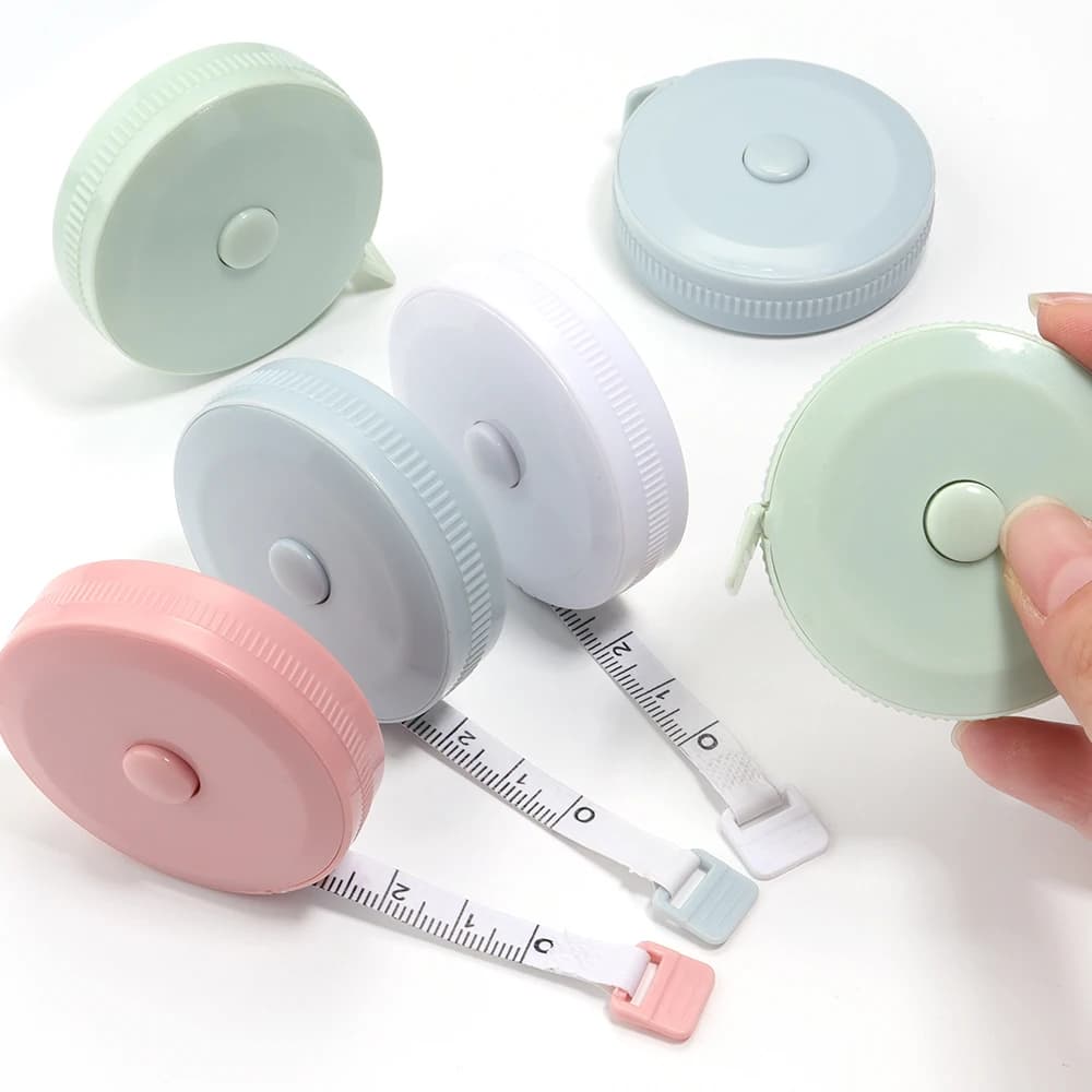 1 meter retractable tape for body measurements, fabrics, sewing, tailoring, knitting, crafts and weight loss