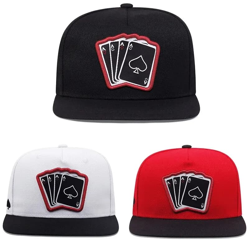 2024 New Fashion Hip Hop Cap Men's Play Card Adjustable Baseball Caps Embroidered Outdoor Sun Hats Snapback Unisex