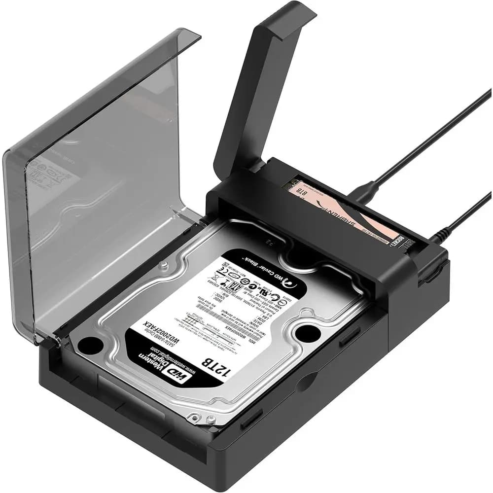 USB-C Docking Station with NVMe M.2 and SATA SSD/HDD Support, 10Gbps, Tool-Free, Online Clone, USB 3.2 Type-C, Compatible with W