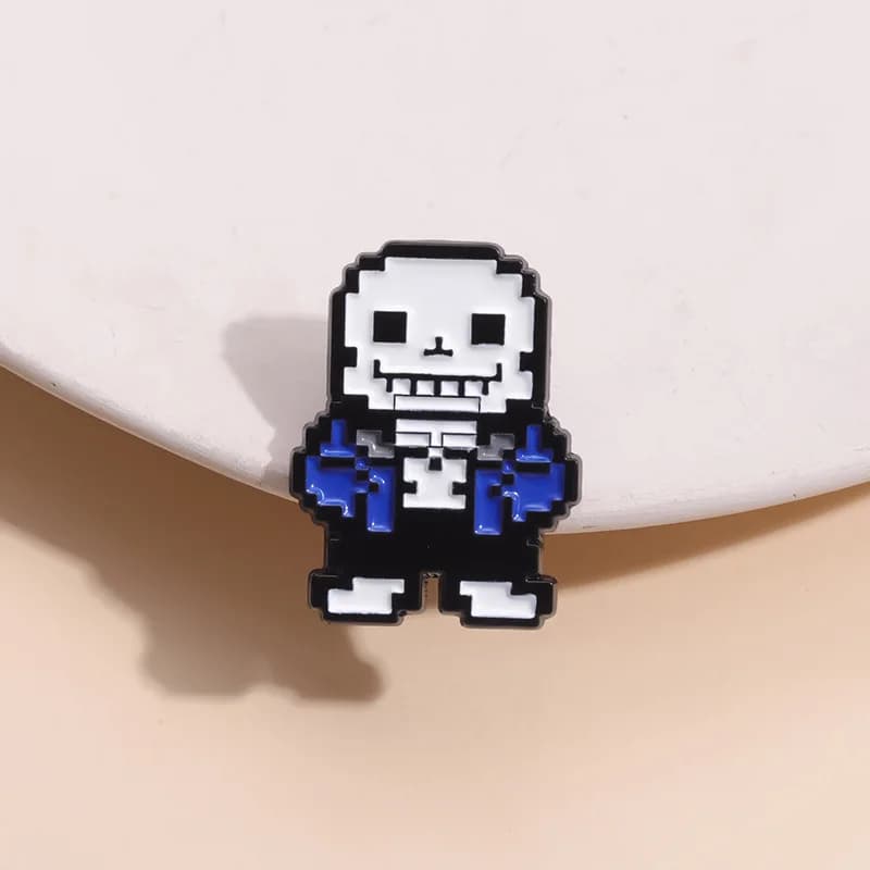 Cute Game Undertale Series Pixel Style Badge Cartoon Creativity Printing Personality Backpack Metal Brooch Commemorative Gift