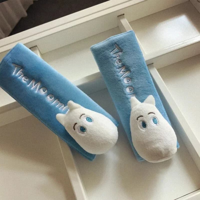 New Cartoon Moomins Popular Car Seat Belt Shoulder Cover Soft Neck Rest Pillow Lovely Style Practical Car Interior Decorations