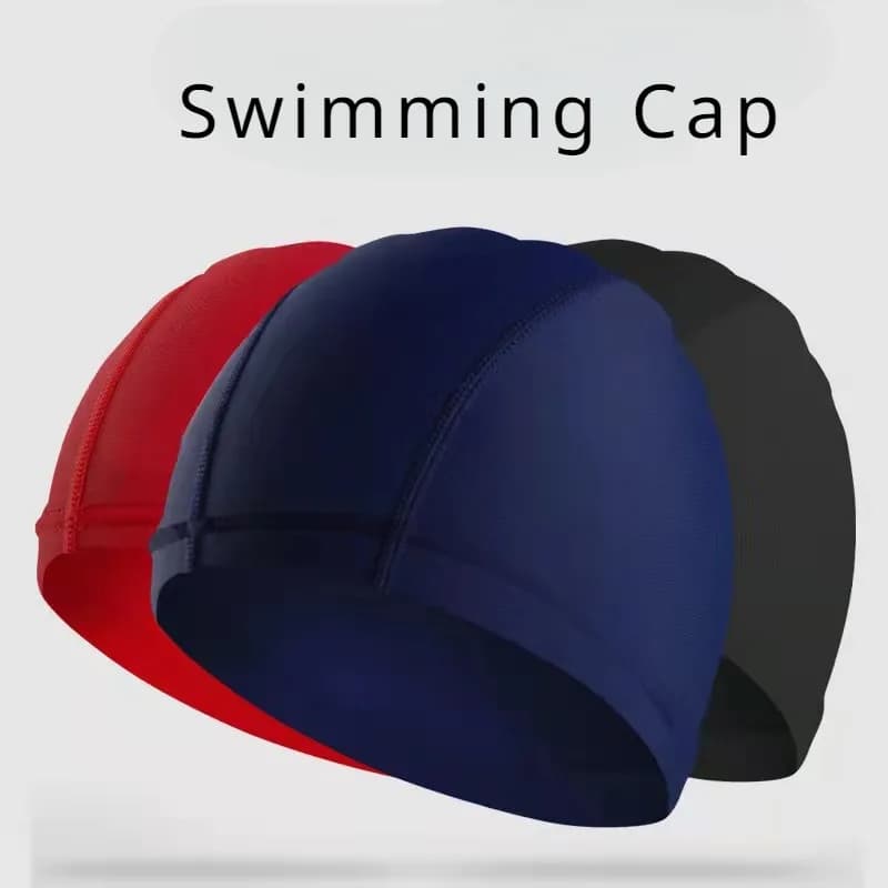 Tessuto per cuffia da bagno in tinta unita proteggi le orecchie sport Siwm cuffia da nuoto per piscina cappello sportivo cuffie da bagno ultrasottili per adulti uomo donna