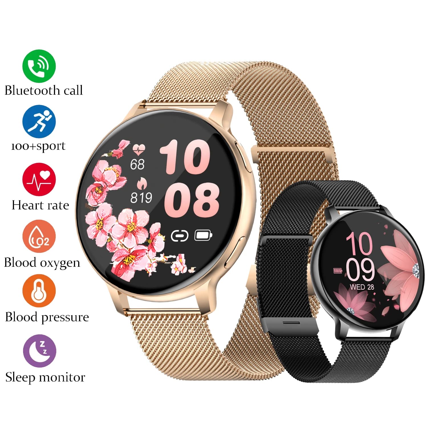 Smartwatch con chiamata Bluetooth da 1,39 pollici per donna, orologio con quadrante personalizzato, orologio sportivo da uomo, fitness tracker, cardiofrequenzimetro, smartwatch per Android IOS
