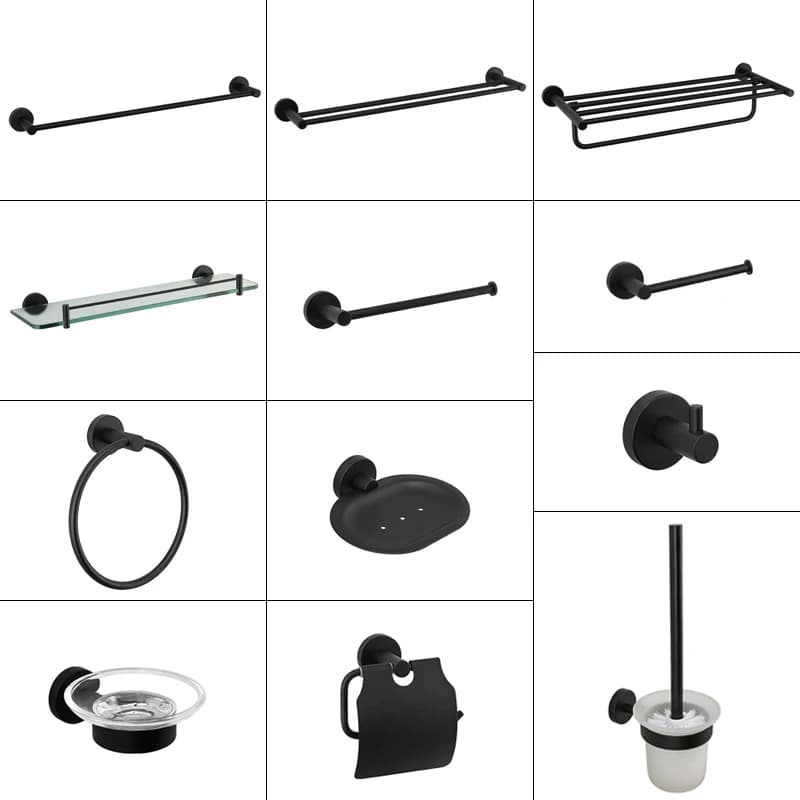Hardware per il bagno portasciugamani nero opaco in acciaio inossidabile 304 porta carta igienica portasapone portasciugamani accessori per wc