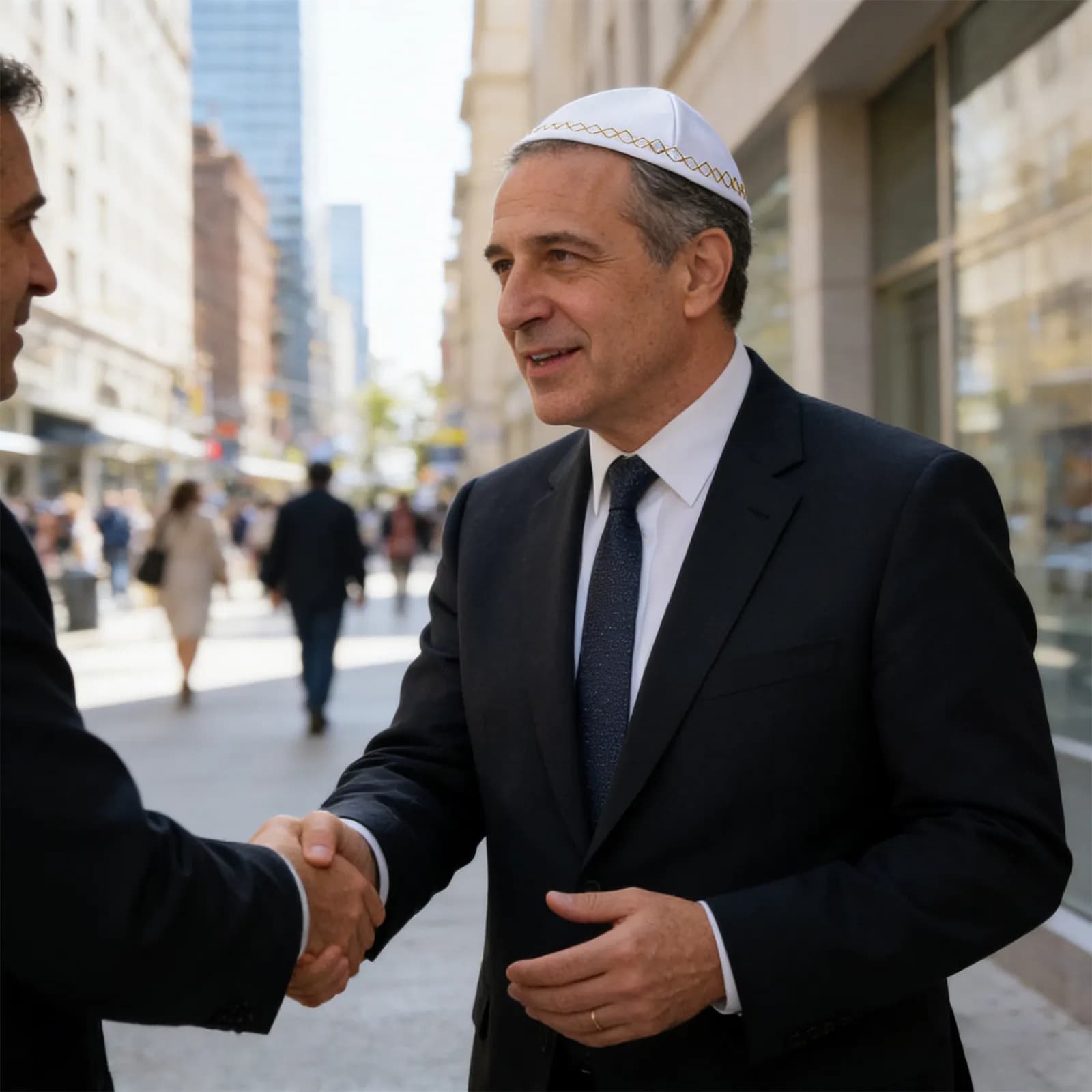 Kippah Bianco Fatto a Mano da Uomo, Copricapo Religioso per la Preghiera, Yarmulke, Cappello per la Synagoga, Feste e Cerimonie