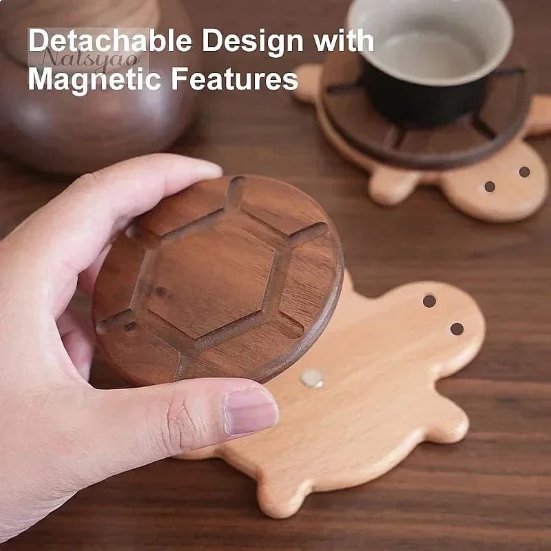 Wholesale Cute Turtle Shape Black Walnut Solid Wood Insulation Mat Kettle Tea Coaster Anti-scald Tableware