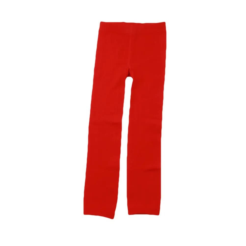 Girls Winter Thick Warm Lined Tights Red Ninth Pants for 8-12 Years Old Elastic Warm Leggings Tights for Girls