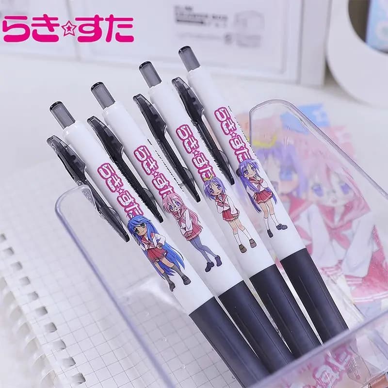 Kawaii Lucky Star Anime Periferico Izumi Konata Kagami Tsukasa Penna gel inchiostro nero Studente Cancelleria Penna regalo