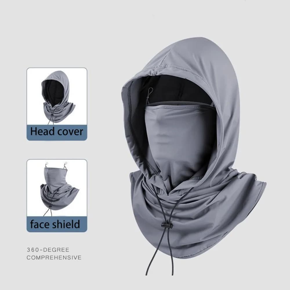 3-in-1 Summer Anti-UV Sun Hat With Mask Shawl Breathable Motorcycle Headscarf Ice Silk Pullover Cap For Outdoor Sports
