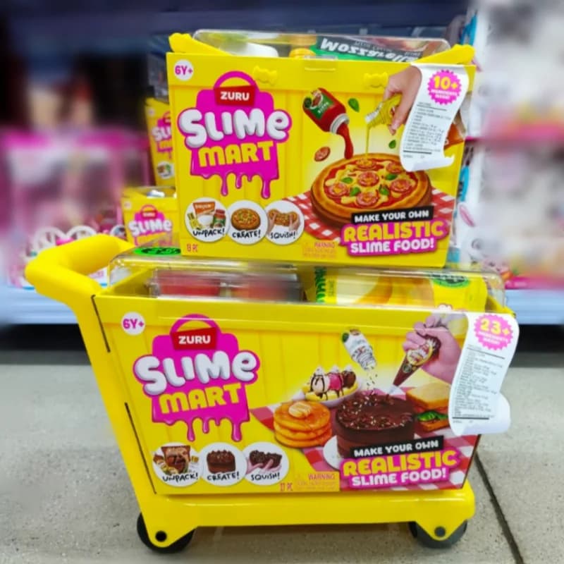 Nuovo autentico Zuru Slime Mart Carrello della spesa Set Crostata di frutta Ciambella Torta di fragole Hamburger Pizza Regalo Giocattolo Sollievo dallo stress Regalo di melma