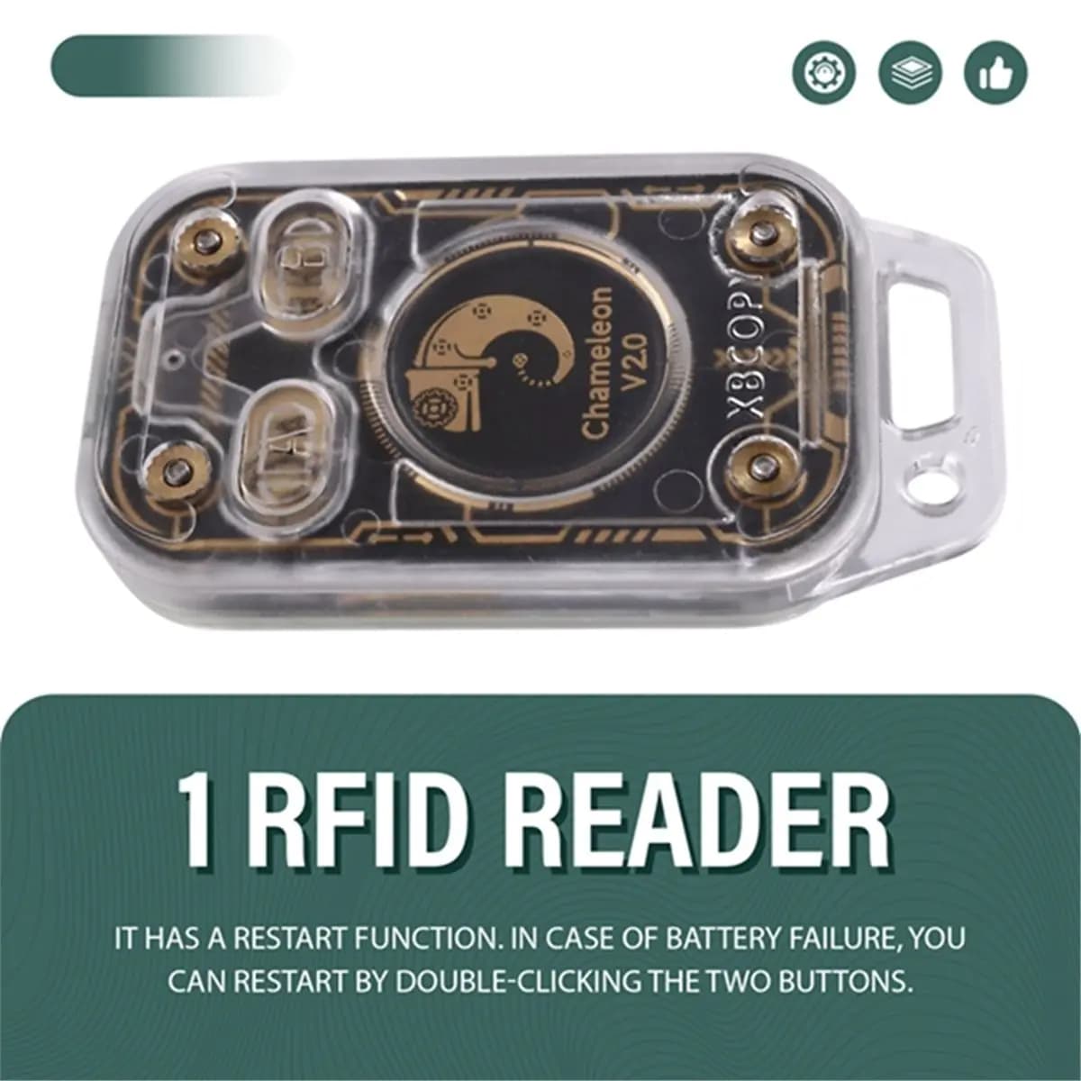 Disponibile Lettore di Chip RFID Chameleon V2.0, Emulatore NFC, Duplicatore 125K 13.56Mhz, Decodificatore di Carte + 6 Portachiavi XUID, Chameleon Ultra