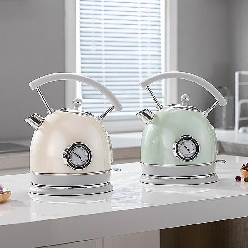 Retro European Style Electric Kettle Large Capacity 304 Stainless Steel Auto Cut Off Household Water Boiler