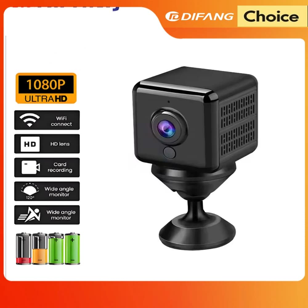 Mini telecamera WiFi Videocamera di sicurezza Audio bidirezionale HD CCTV Visione notturna Rilevazione movimento Telecamera IP di sorveglianza WiFi HD