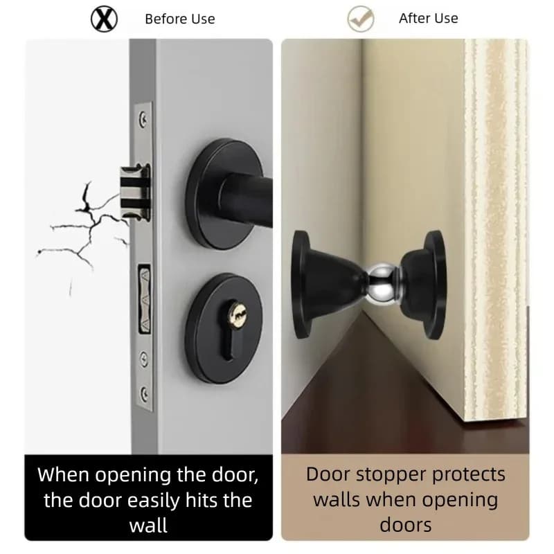 La nuova forte aspirazione magnetica per porta in silicone protegge il muro anticollisione, tocco silenzioso della porta, adsorbimento fisso della parete a terra